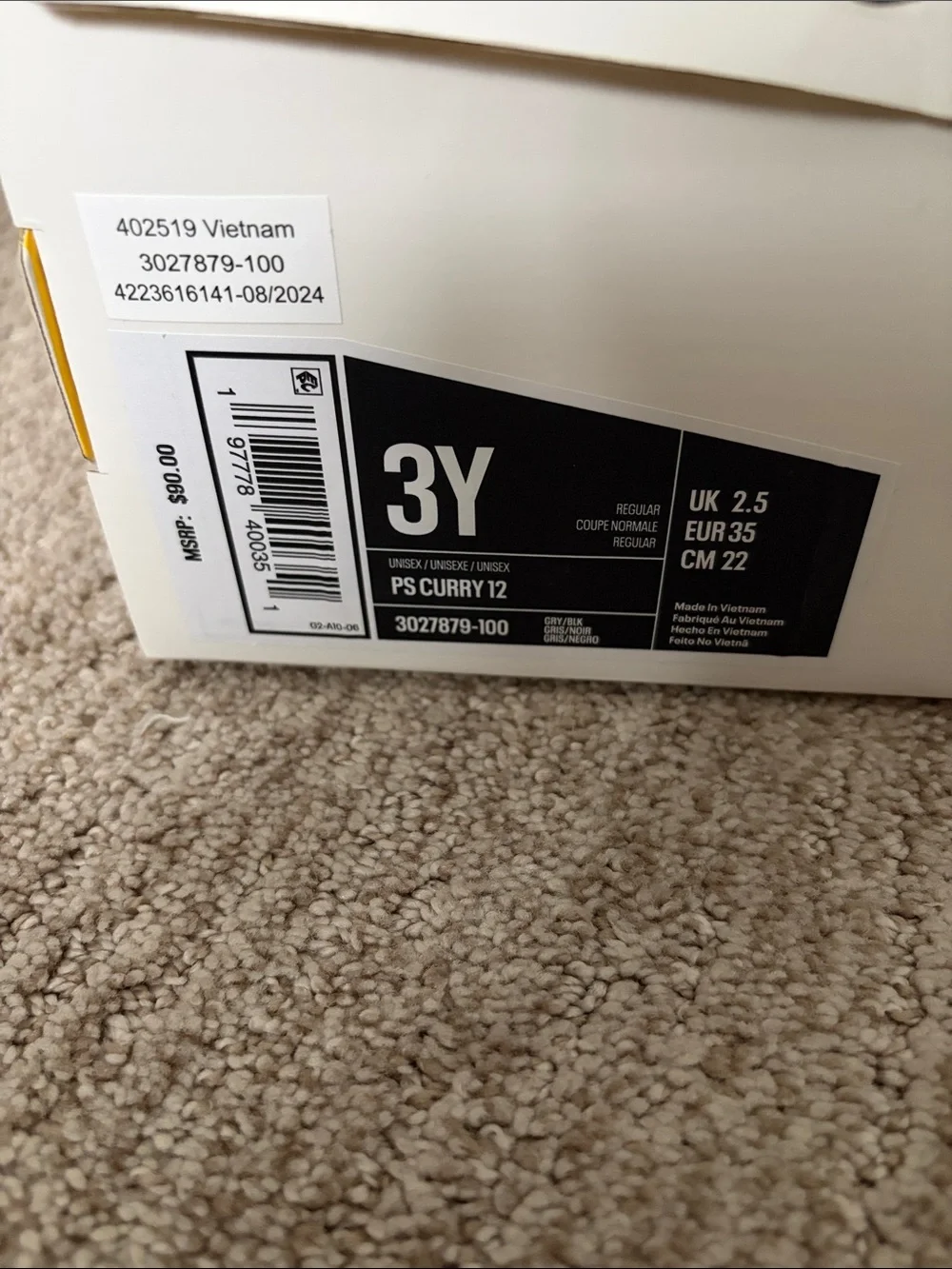 Kids Steph Curry 12 Gravity BBPS sneakers
